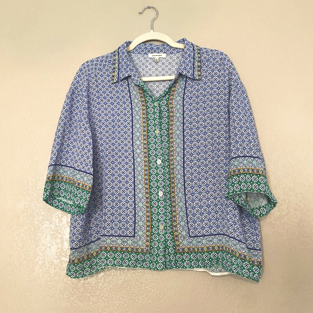 🔴SOLD🔴 Max Studio • boxy cropped button down